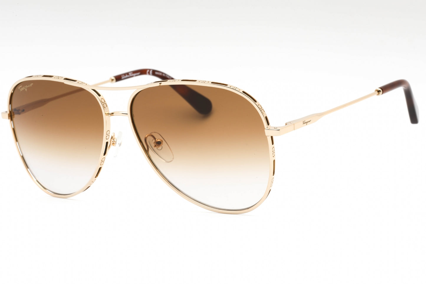 Salvatore Ferragamo SF268S Yellow Gold/Caramel